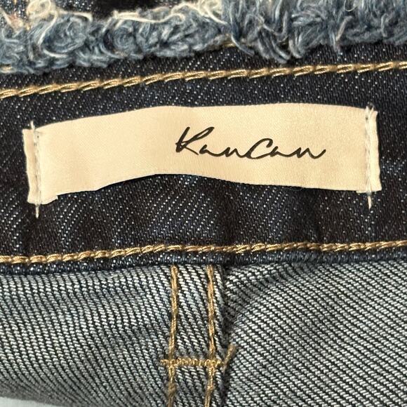 Kancan Makayla‎ Ultra High Rise Flare Wide Leg Jeans Size 26 /5 Dark Wash Raw - Picture 9 of 13